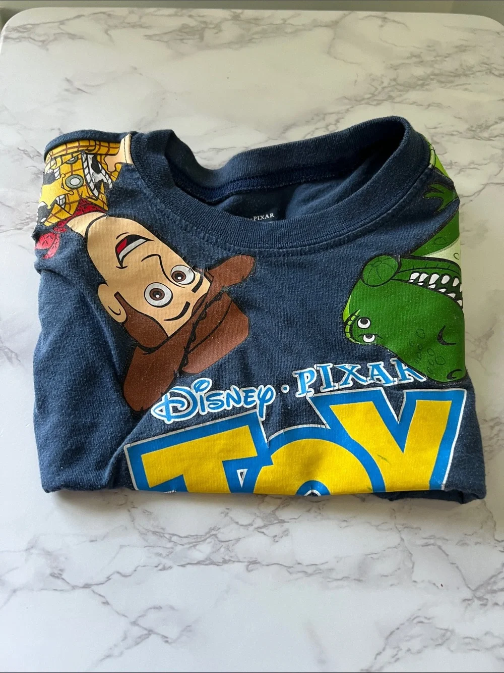 Disney Toy Story Navy Blue Graphic Tee with Yellow & Green Accents
